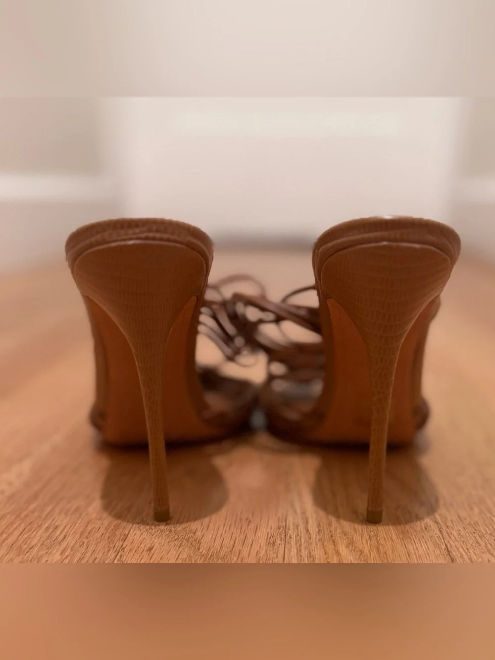Alexandre Birman Brown Strappy High Heel Sandal sz 38.5